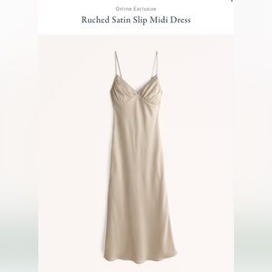 Abercrombie Cream Satin Slip Dress